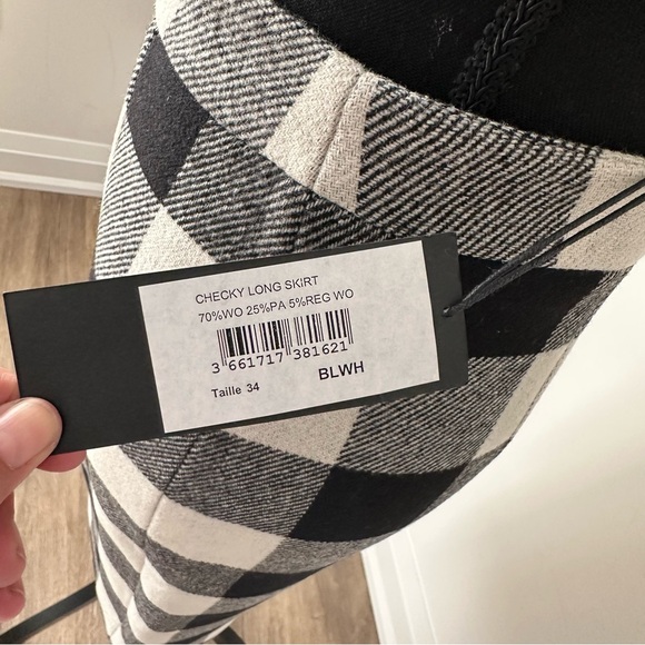 NWT Sz S/4 AMERICAN RETRO “Checky” Buffalo Plaid Wool Pencil Skirt - Picture 4 of 9